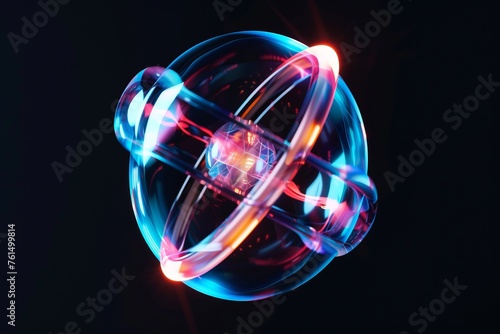 abstract plasma glowing sphere isolated on black background