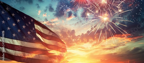 anniversary celebration with american flag