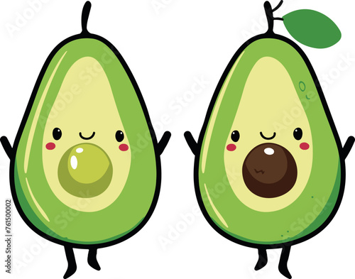two funny avocados best friends cartoon characters