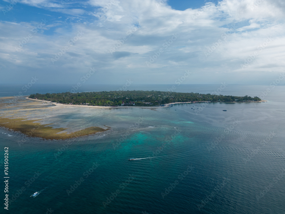 Gili Air Island in Indonesia Drone View Gili Air Island in Indonesia Drone View