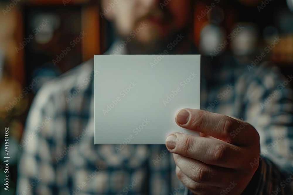 Man holding a piece of paper, suitable for business concepts Man holding a piece of paper, suitable for business concepts