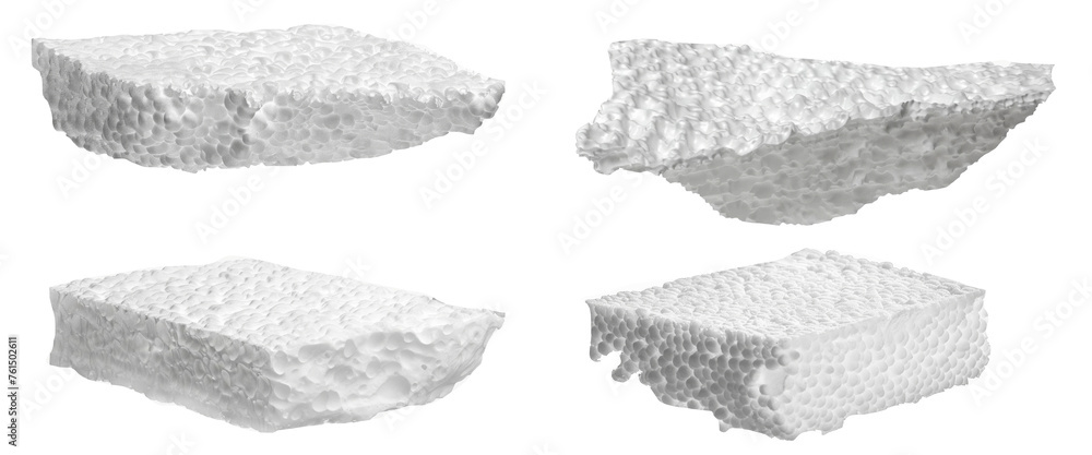 Styrofoam piece flying isolated on white, clipping path Styrofoam piece flying isolated on white, clipping path