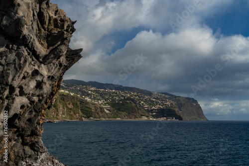 Coastline Ponta do Sol of Madeira Island, Portugal. Sunny day.