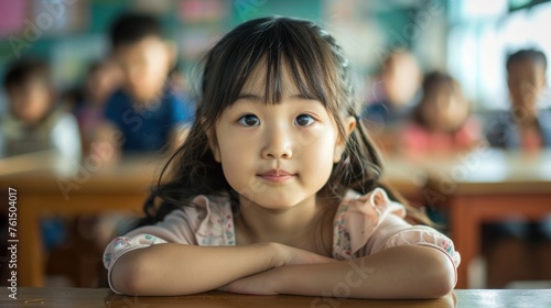 little boy in class