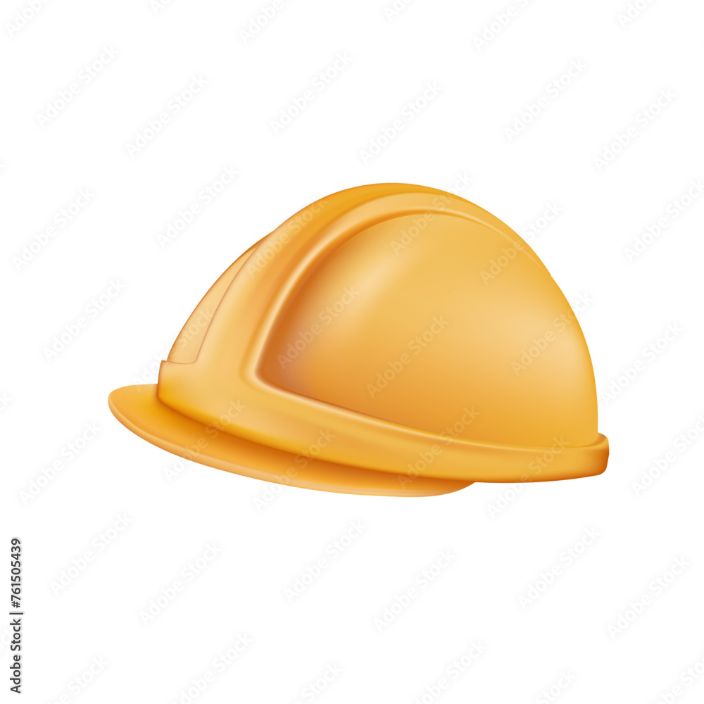 Fototapeta premium Engineer or constructor hardhat 3D icon. Safety helmet icon isloated on white. Construction, labor and engineering
