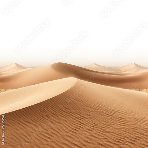 A desert landscape with a sand dune in the foreground
