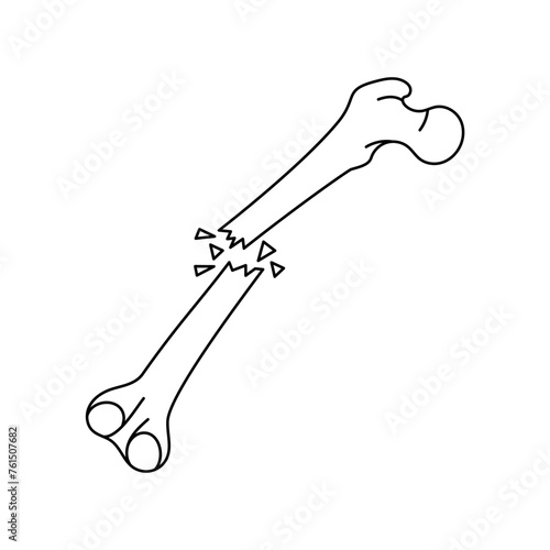 Open bone fracture line icon.