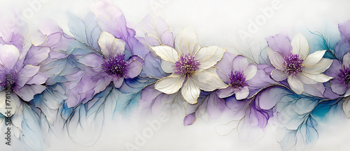 Wiosenne kwiaty, deseń. Pastelowe tło kwiatowe © Iwona