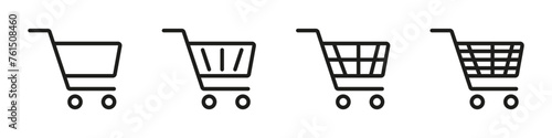 Shopping cart icon set.Shopping cart icon design collection.Vector diferends black shopping cart icons set. Vector illustration in flat stile