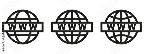 Website icon set.Vector www icon.