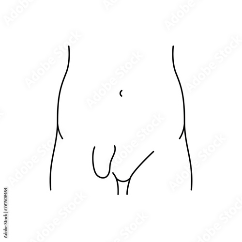 Incisional hernia line icon. Vector isolated element. photo