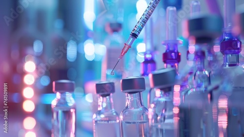 Pharmaceuticals and public health vaccine development close-up