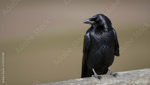 A Crow With Its Wings Tucked Tightly Against Its B