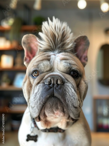A cute French Bulldog close up portrait © zayatssv
