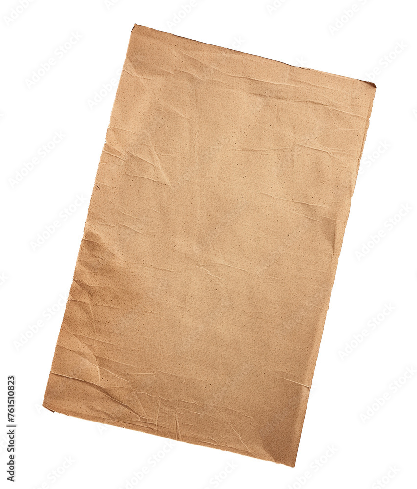 isolated old crumpled brown paper