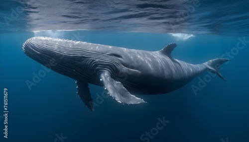 A Blue Whale Swimming Past An Underwater Cave Exp © Rukhsana