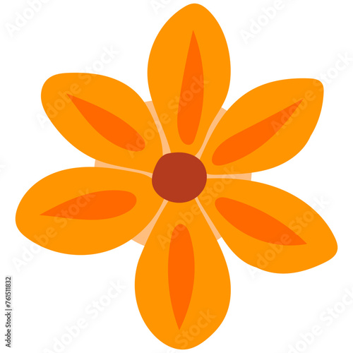 Flat flower bud element for beautiful design. Simple form. Vector drawing.