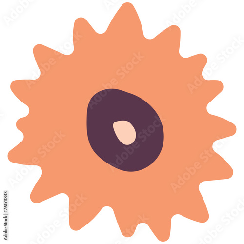 Flat flower bud element for beautiful design. Simple form. Vector drawing.