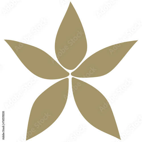 Flat flower bud element for beautiful design. Simple form. Vector drawing.