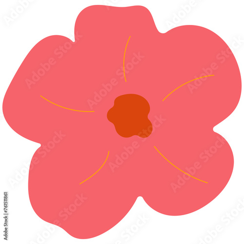Flat flower bud element for beautiful design. Simple form. Vector drawing.