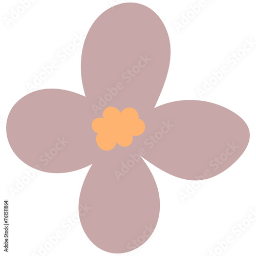 Flat flower bud element for beautiful design. Simple form. Vector drawing.