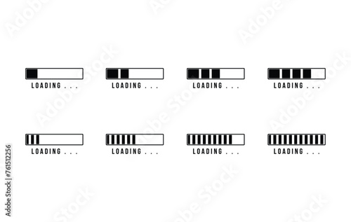 Loading bar icon set collection vector design template. Loading progress icon vector