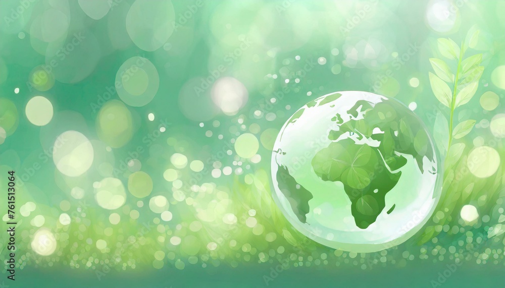 The Earth day, ecology and climate change abstract concept. Green background with planet Earth and copyspace, bokeh light.
The Earth day, ecology and climate change abstract concept. Green background with planet Earth and copyspace, bokeh light.