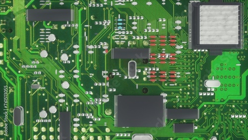 Fotografie Camera moves around computer components