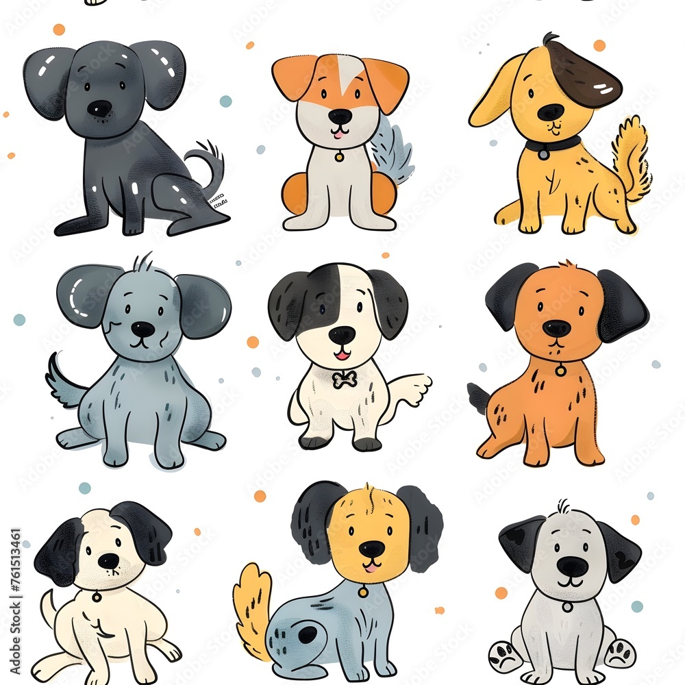 Obraz premium Seamless pattern with dogs