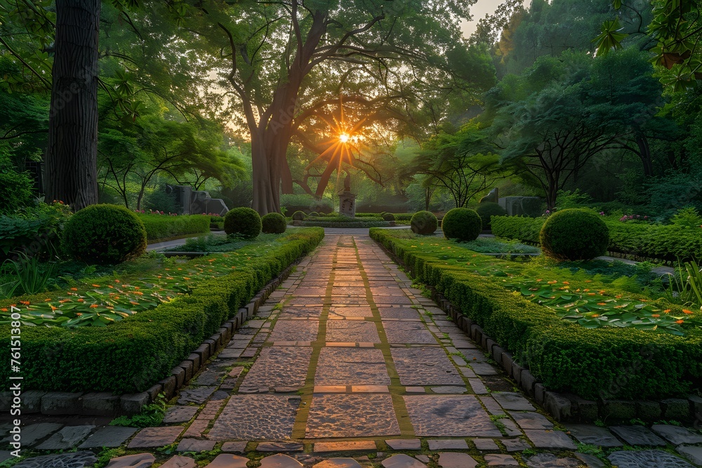 The Sun Setting in the Middle of a Garden The Sun Setting in the Middle of a Garden