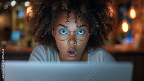Woman With Glasses Looking at Laptop