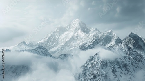 high snowy mountains in the himalayas