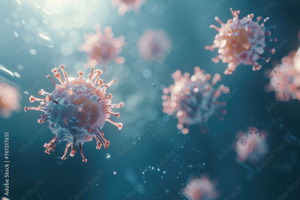 Detailed view of corona cells, suitable for medical concepts Detailed view of corona cells, suitable for medical concepts