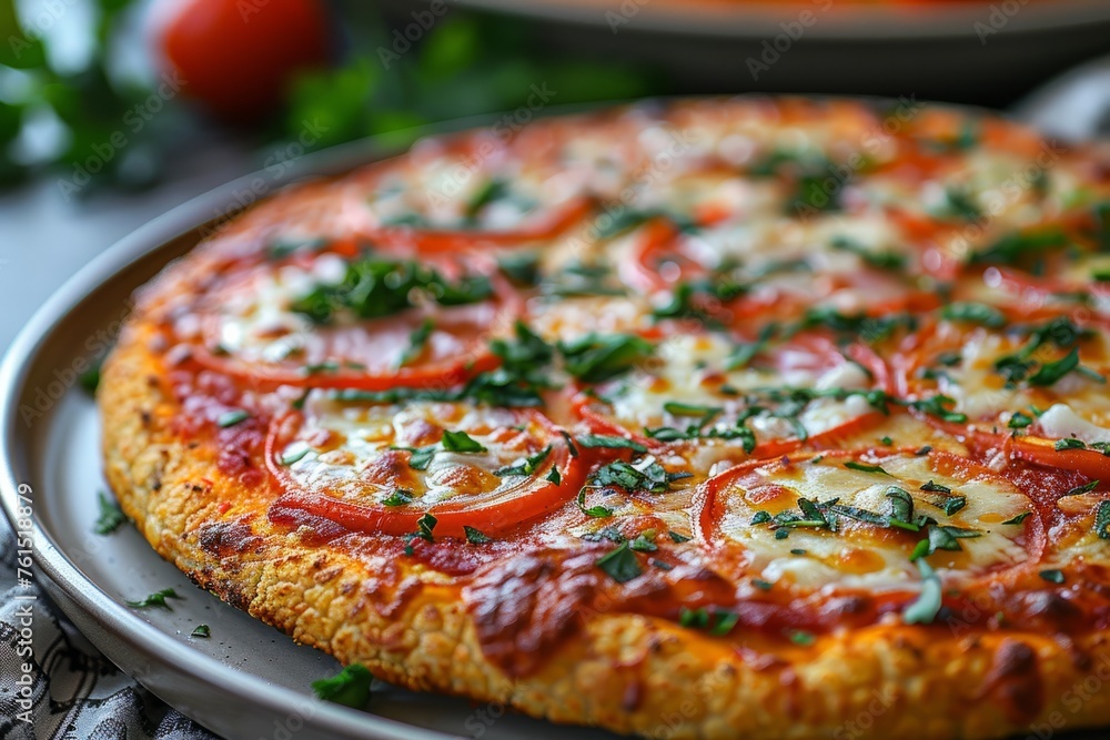 Spicy Fresh Tomato and Herb Cauliflower Crust Pizza Spicy Fresh Tomato and Herb Cauliflower Crust Pizza