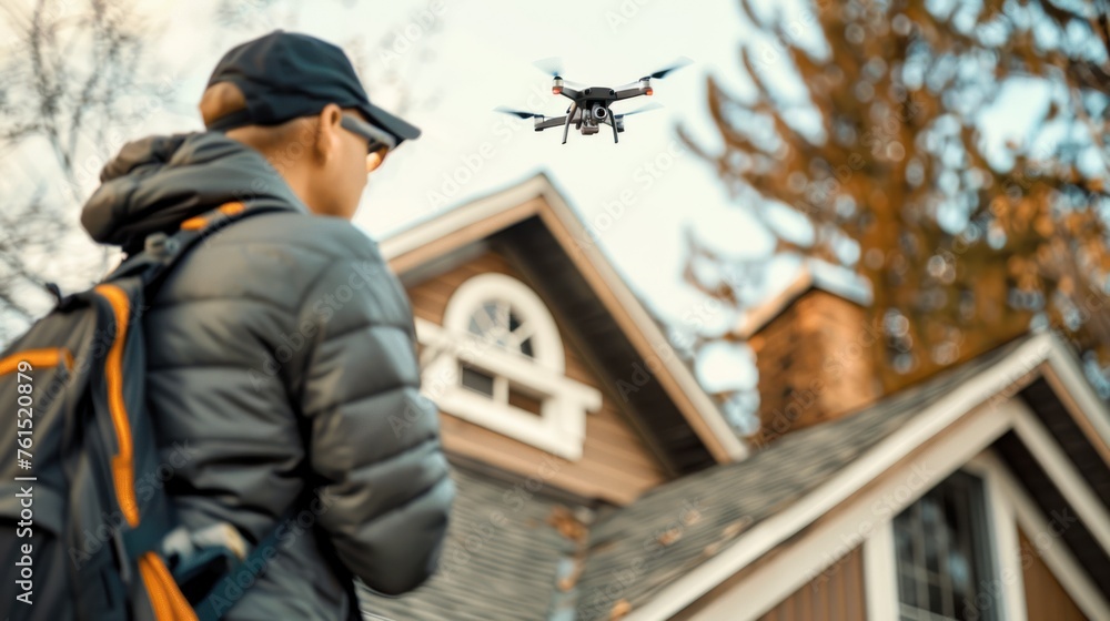 a drone to measure and inspect a roof for exact dimensions. a drone to measure and inspect a roof for exact dimensions.