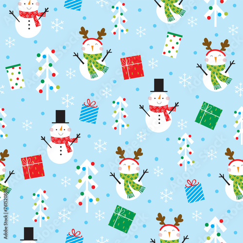 christmas pattern with cute snowman design