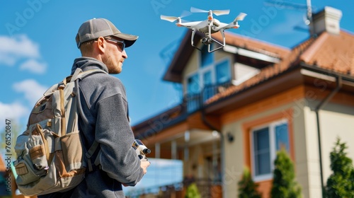 a drone to measure and inspect a roof for exact dimensions.