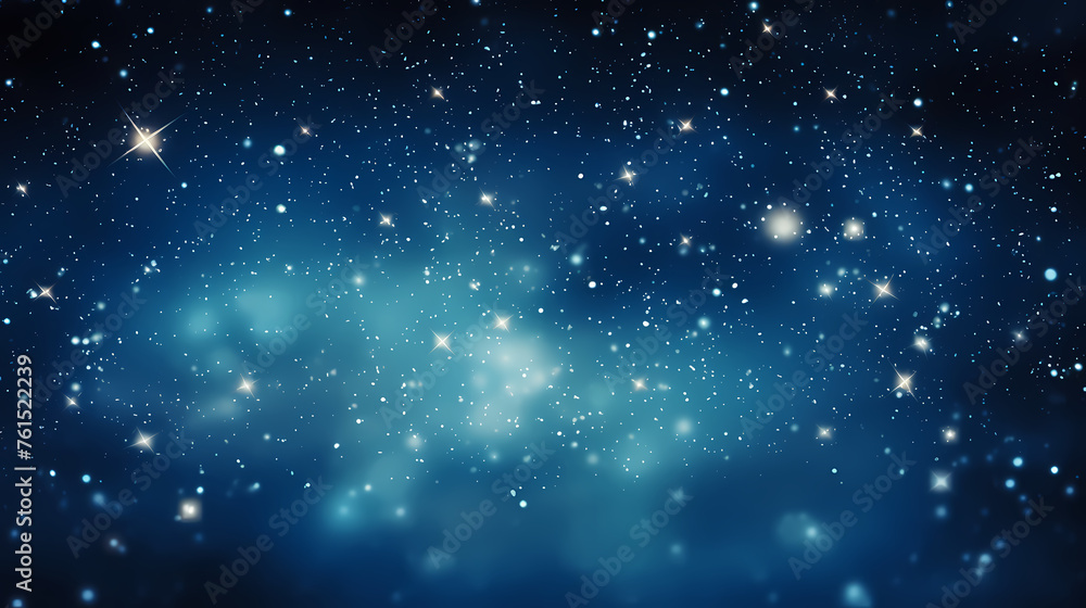 Fototapeta premium Stars fall in the dark blue night sky
