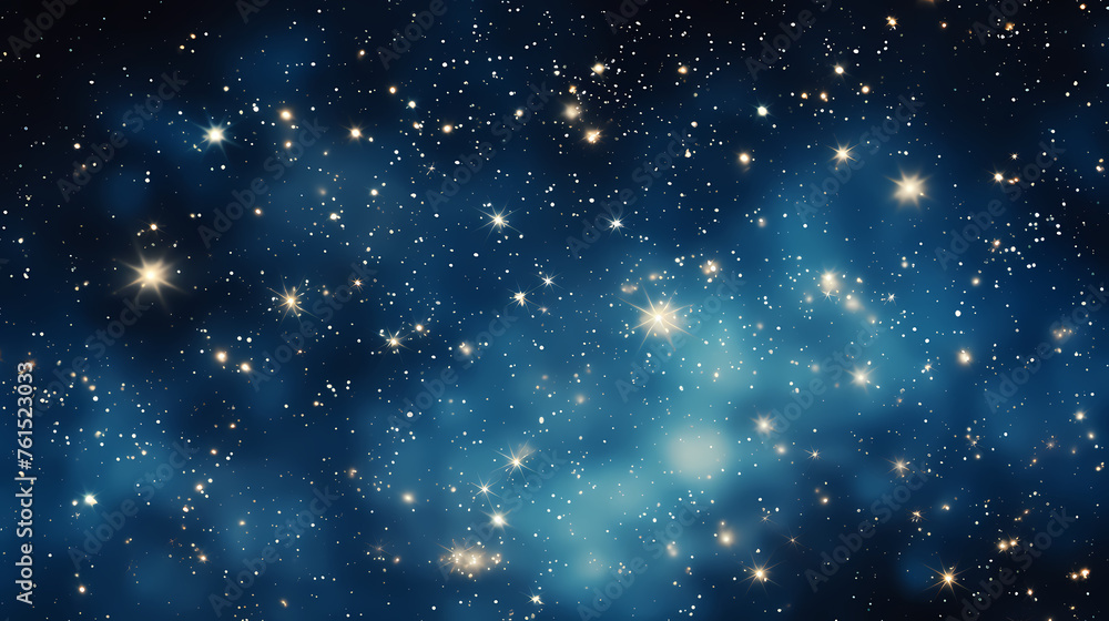 Fototapeta premium Stars fall in the dark blue night sky