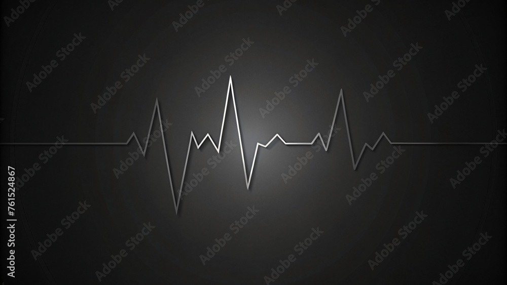 Graphic Illustration of Heartbeat Monitoring on EKG Monitor