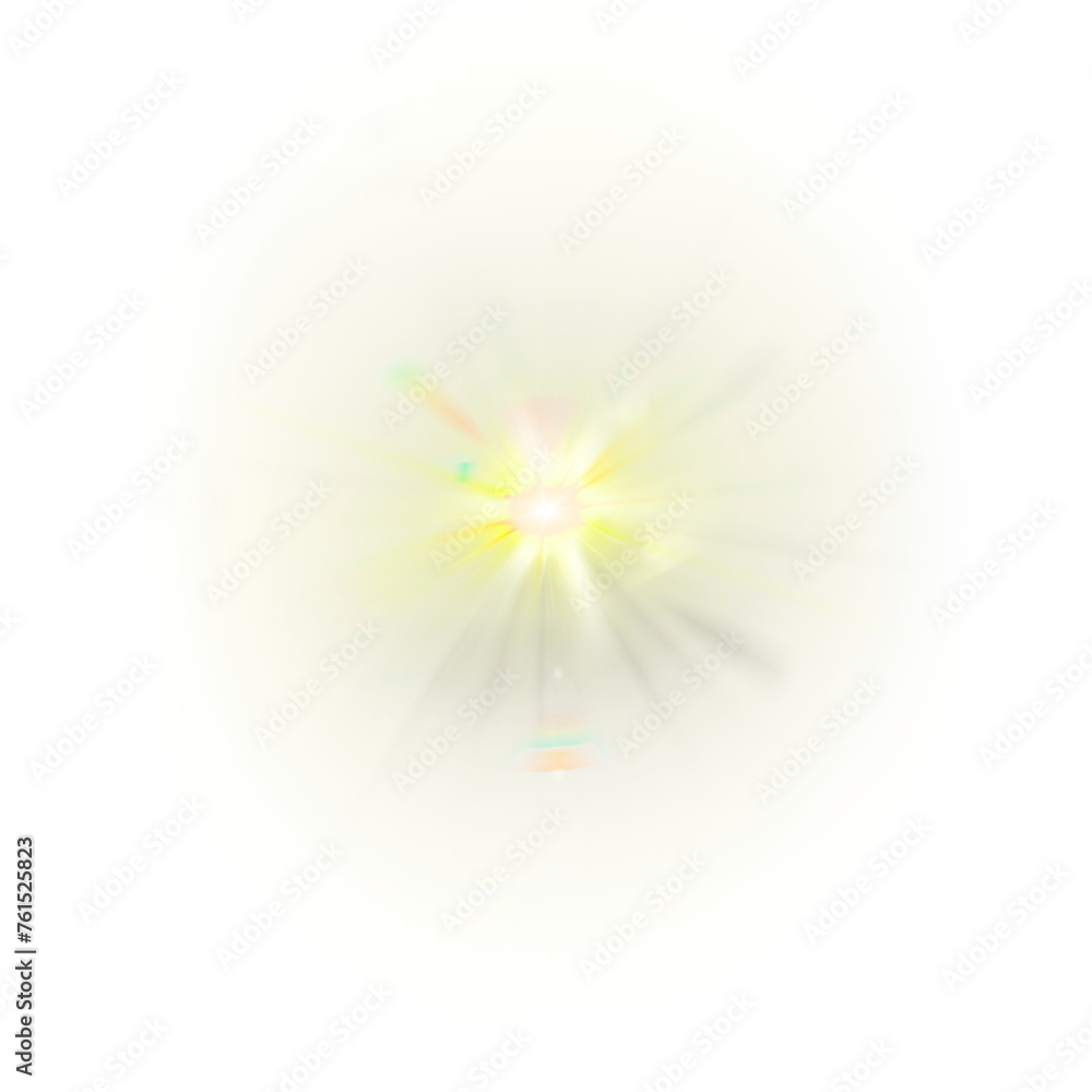 Obraz premium Natural sun light effects, sunlight, sun lens, sun rays, sunlight rays, transparent light, sunlight beam, White light effects. Glowing isolated bright transparent light effects, glare, png 