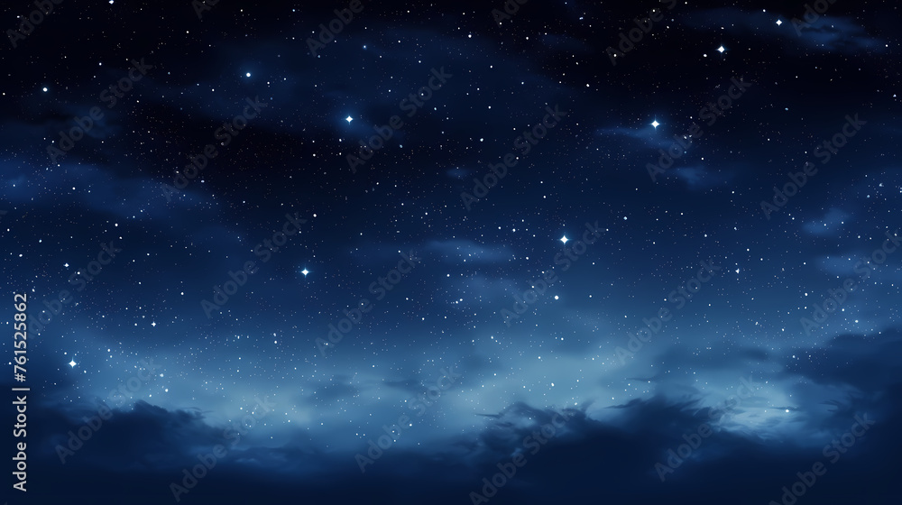 Fototapeta premium Stars fall in the dark blue night sky