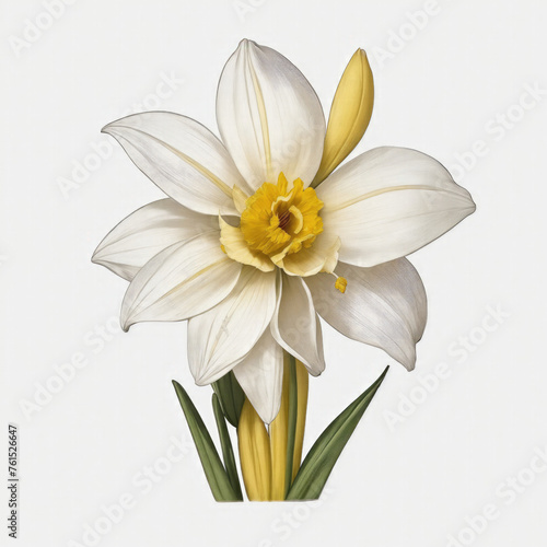 A Daffodil tattoo traditional old school American bold line white background
