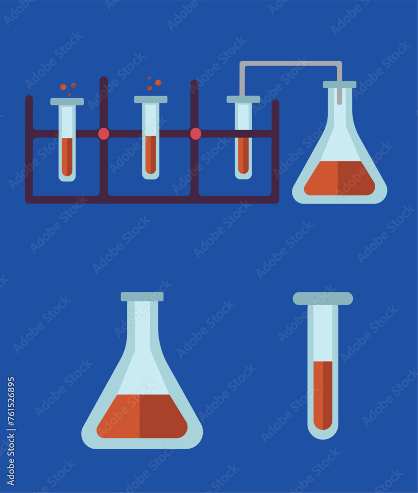 Test tube vector illustration set. Glass test tube laboratory objects for experiment Test tube vector illustration set. Glass test tube laboratory objects for experiment
