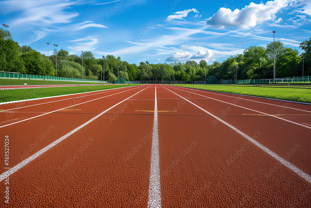 Track and field track. AI technology generated image Track and field track. AI technology generated image