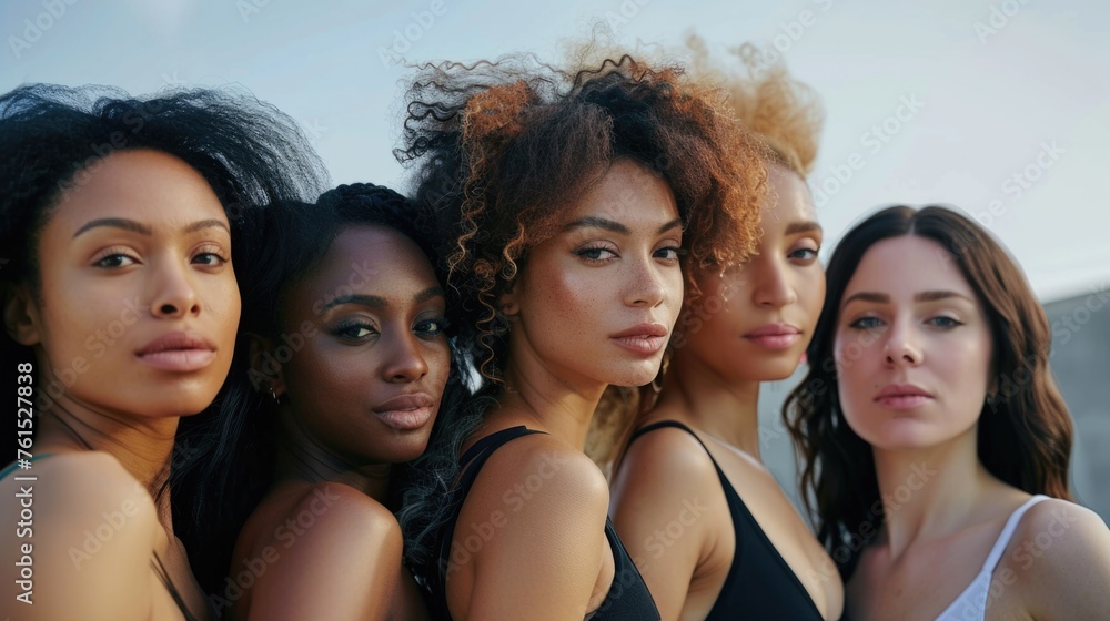 Fototapeta premium A group of women standing next to each other. Ideal for diversity and unity concepts