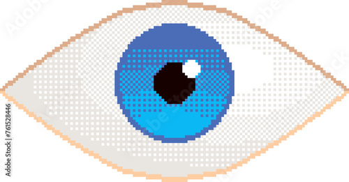 Pixel art eye. Vector illustration.