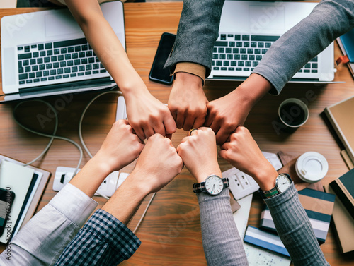A diverse team of professionals, all working together to achieve success in their business ventures.