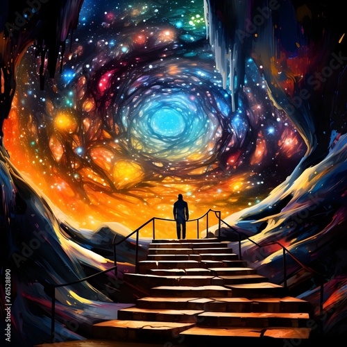 Ascending the Cosmic Staircase: A Vibrant Journey into Infinity