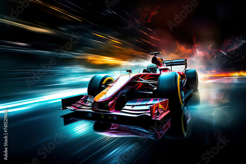 Formula One racing competition. AI technology generated image